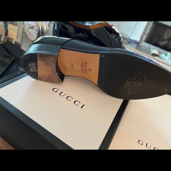 Gucci Mens Black Leather Lace Up Dress Shoes Gucci Mens Black Leather Lace Up Dress Shoes